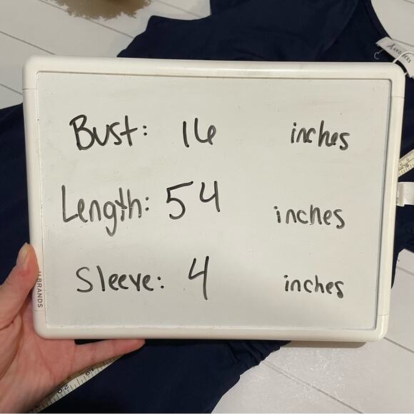 NWT Navy Blue V Neck Short Sleeve Long Modest Maxi Dress Women’s Size Medium - Picture 8 of 8